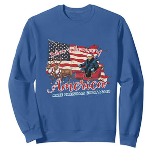 Christmas Trump Sweatshirt Believe In The Magic Of America Make Christmas Great Again TS09 Royal Blue Print Your Wear