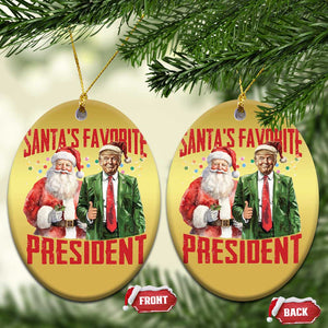 Xmas Trump Christmas Ornament Santa's Favorite President TS09 Oval Gold Print Your Wear