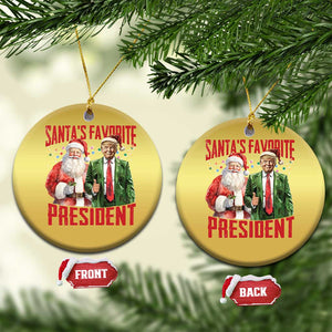 Xmas Trump Christmas Ornament Santa's Favorite President TS09 Circle Gold Print Your Wear