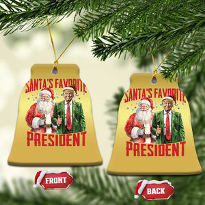 Xmas Trump Christmas Ornament Santa's Favorite President TS09 Bell Flake Gold Print Your Wear