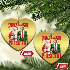 Xmas Trump Christmas Ornament Santa's Favorite President TS09 Heart Gold Print Your Wear