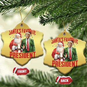 Xmas Trump Christmas Ornament Santa's Favorite President TS09 Snow Flake Gold Print Your Wear