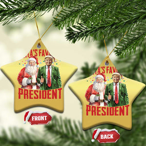 Xmas Trump Christmas Ornament Santa's Favorite President TS09 Star Gold Print Your Wear