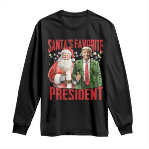 Christmas Trump Long Sleeve Shirt Santa's Favorite President TS09 Black Print Your Wear