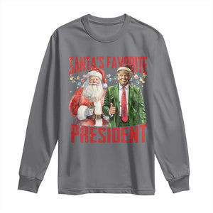 Christmas Trump Long Sleeve Shirt Santa's Favorite President TS09 Charcoal Print Your Wear