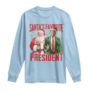 Christmas Trump Long Sleeve Shirt Santa's Favorite President TS09 Light Blue Print Your Wear