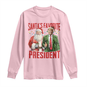 Christmas Trump Long Sleeve Shirt Santa's Favorite President TS09 Light Pink Print Your Wear