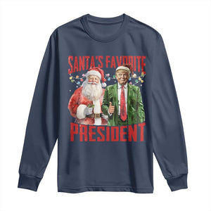 Christmas Trump Long Sleeve Shirt Santa's Favorite President TS09 Navy Print Your Wear