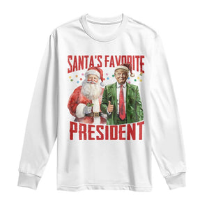 Christmas Trump Long Sleeve Shirt Santa's Favorite President TS09 White Print Your Wear