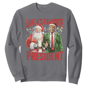 Christmas Trump Sweatshirt Santa's Favorite President TS09 Charcoal Print Your Wear