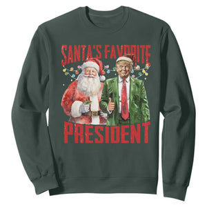 Christmas Trump Sweatshirt Santa's Favorite President TS09 Dark Forest Green Print Your Wear