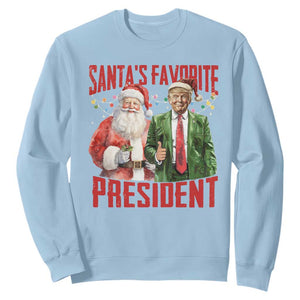 Christmas Trump Sweatshirt Santa's Favorite President TS09 Light Blue Print Your Wear