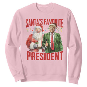 Christmas Trump Sweatshirt Santa's Favorite President TS09 Light Pink Print Your Wear