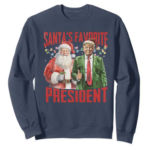 Christmas Trump Sweatshirt Santa's Favorite President TS09 Navy Print Your Wear