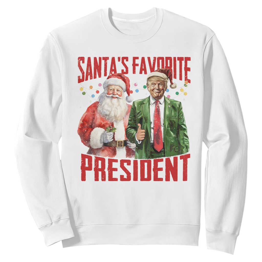 Christmas Trump Sweatshirt Santa's Favorite President TS09 White Print Your Wear