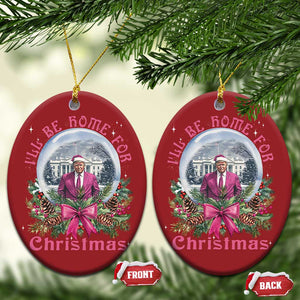 Xmas Trump Christmas Ornament I'll Be Home For Christmas Coquette TS09 Oval Red Print Your Wear