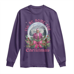 Christmas Trump Long Sleeve Shirt I'll Be Home For Christmas Coquette TS09 Purple Print Your Wear