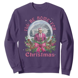 Christmas Trump Sweatshirt I'll Be Home For Christmas Coquette TS09 Purple Print Your Wear