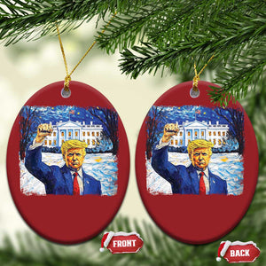 Trump 2024 Christmas Ornament Christmas Starry Night Vincent Van Gogh TS09 Oval Red Print Your Wear