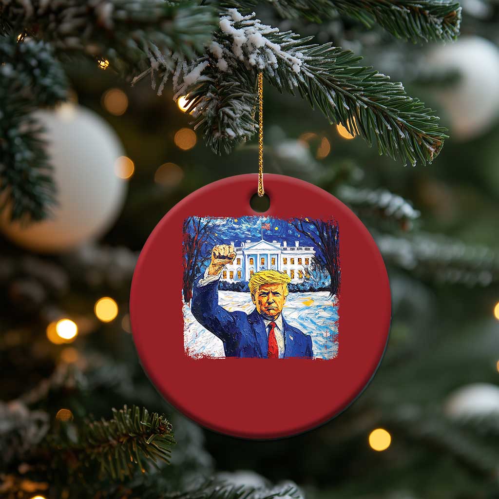 Trump 2024 Christmas Ornament Christmas Starry Night Vincent Van Gogh TS09 Print Your Wear