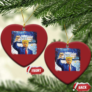 Trump 2024 Christmas Ornament Christmas Starry Night Vincent Van Gogh TS09 Heart Red Print Your Wear