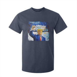 Trump 2024 T Shirt For Kid Christmas Starry Night Vincent Van Gogh TS09 Navy Print Your Wear