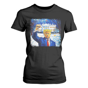 Trump 2024 T Shirt For Women Christmas Starry Night Vincent Van Gogh TS09 Black Print Your Wear