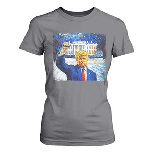 Trump 2024 T Shirt For Women Christmas Starry Night Vincent Van Gogh TS09 Charcoal Print Your Wear