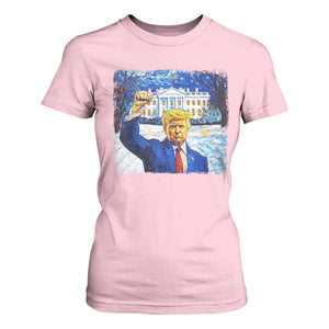 Trump 2024 T Shirt For Women Christmas Starry Night Vincent Van Gogh TS09 Light Pink Print Your Wear