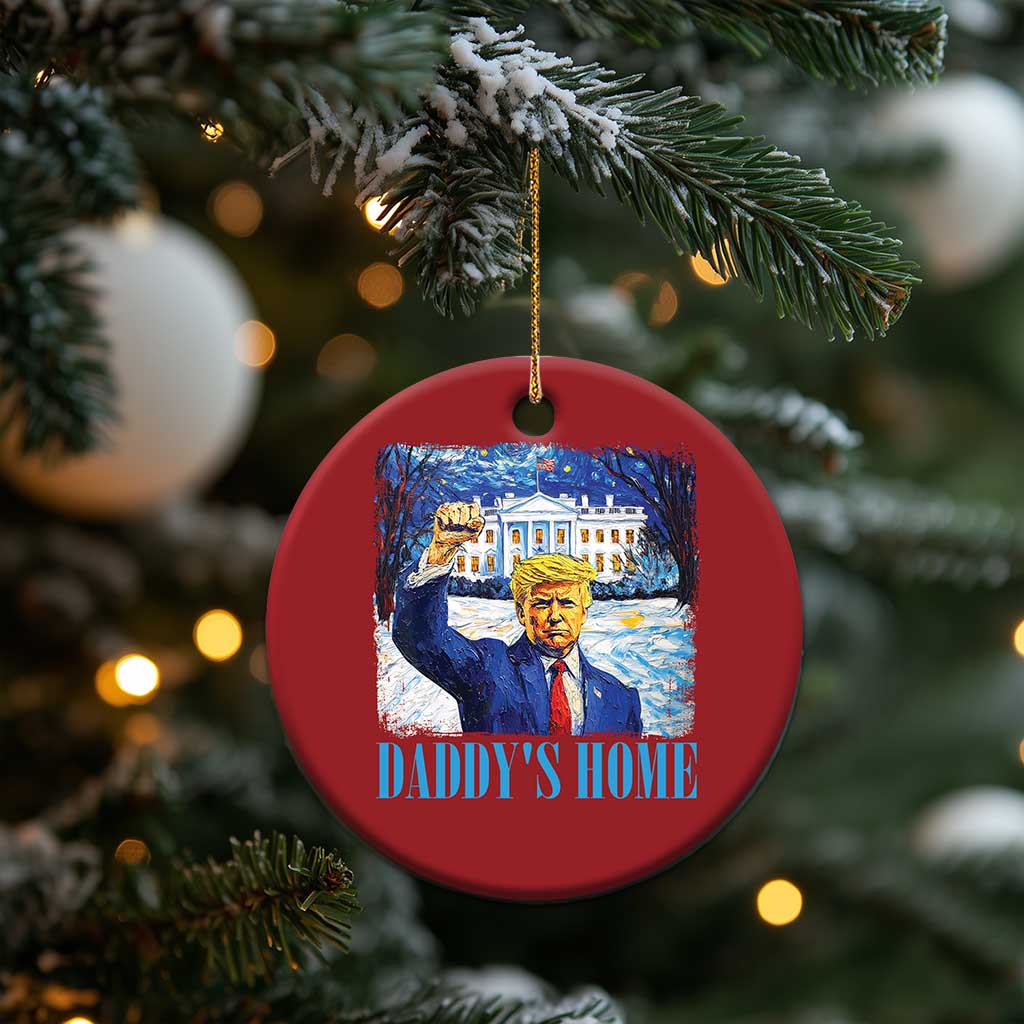 Trump 2024 Christmas Ornament Daddy's Home Starry Night Christmas TS09 Print Your Wear