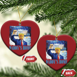 Trump 2024 Christmas Ornament Daddy's Home Starry Night Christmas TS09 Heart Red Print Your Wear