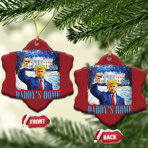 Trump 2024 Christmas Ornament Daddy's Home Starry Night Christmas TS09 Snow Flake Red Print Your Wear