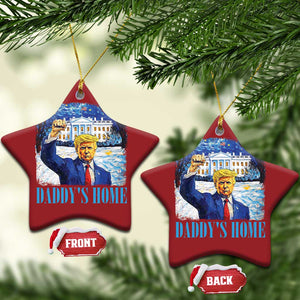 Trump 2024 Christmas Ornament Daddy's Home Starry Night Christmas TS09 Star Red Print Your Wear