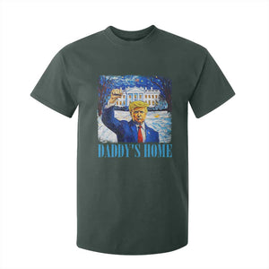 Trump 2024 T Shirt For Kid Daddy's Home Starry Night Christmas TS09 Dark Forest Green Print Your Wear