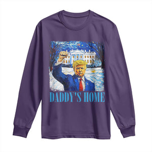 Trump 2024 Long Sleeve Shirt Daddy's Home Starry Night Christmas TS09 Purple Print Your Wear