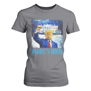 Trump 2024 T Shirt For Women Daddy's Home Starry Night Christmas TS09 Charcoal Print Your Wear