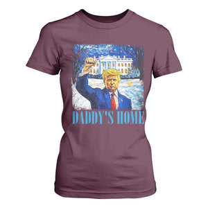 Trump 2024 T Shirt For Women Daddy's Home Starry Night Christmas TS09 Maroon Print Your Wear