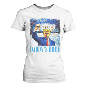 Trump 2024 T Shirt For Women Daddy's Home Starry Night Christmas TS09 White Print Your Wear