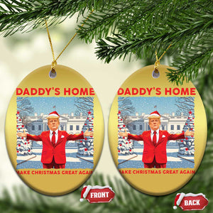 Xmas Trump Christmas Ornament Daddy's Home Make Christmas Great Again TS09 Oval Gold Print Your Wear