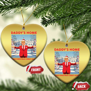 Xmas Trump Christmas Ornament Daddy's Home Make Christmas Great Again TS09 Heart Gold Print Your Wear