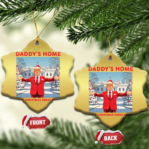 Xmas Trump Christmas Ornament Daddy's Home Make Christmas Great Again TS09 Snow Flake Gold Print Your Wear