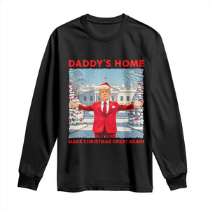 Christmas Trump Long Sleeve Shirt Daddy's Home Make Christmas Great Again TS09 Black Print Your Wear