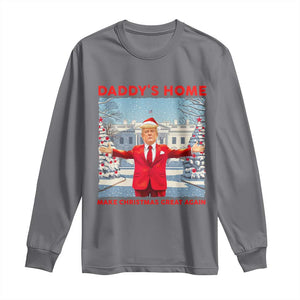 Christmas Trump Long Sleeve Shirt Daddy's Home Make Christmas Great Again TS09 Charcoal Print Your Wear