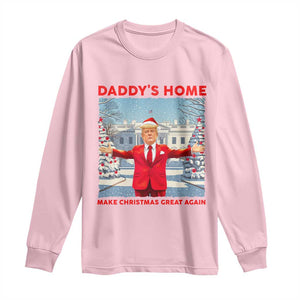 Christmas Trump Long Sleeve Shirt Daddy's Home Make Christmas Great Again TS09 Light Pink Print Your Wear