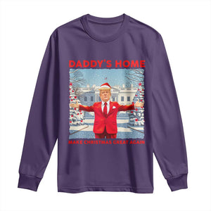 Christmas Trump Long Sleeve Shirt Daddy's Home Make Christmas Great Again TS09 Purple Print Your Wear