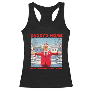 Christmas Trump Racerback Tank Top Daddy's Home Make Christmas Great Again TS09 Black Print Your Wear