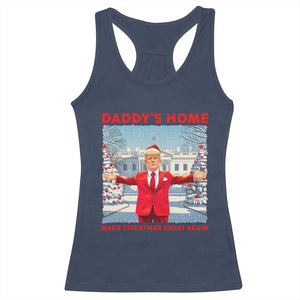 Christmas Trump Racerback Tank Top Daddy's Home Make Christmas Great Again TS09 Navy Print Your Wear