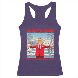 Christmas Trump Racerback Tank Top Daddy's Home Make Christmas Great Again TS09 Purple Print Your Wear