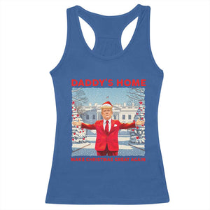 Christmas Trump Racerback Tank Top Daddy's Home Make Christmas Great Again TS09 Royal Blue Print Your Wear