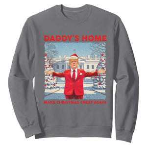 Christmas Trump Sweatshirt Daddy's Home Make Christmas Great Again TS09 Charcoal Print Your Wear